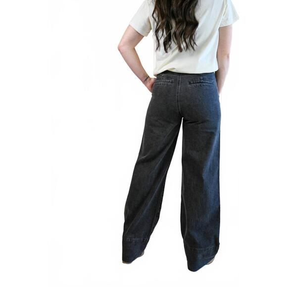 NEW FRNCH coral street denim trouser in black wash - Picture 3 of 4